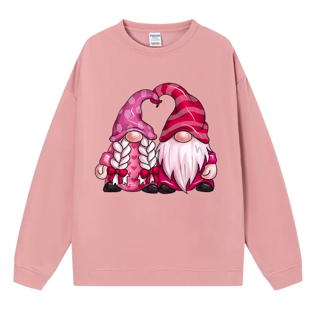 Casual Plus Size Crew Neck Pullover Sweatshirt Top Pink - Shop at LoveMi