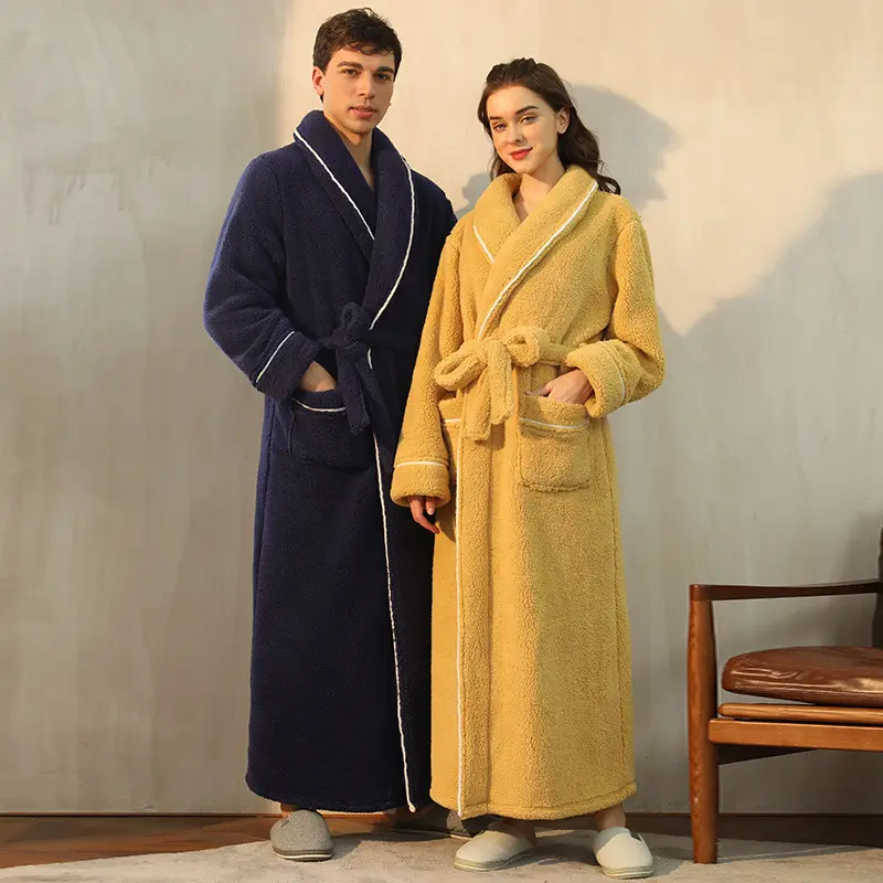 Autumn And Winter Thickened Cotton Velvet Nightgown