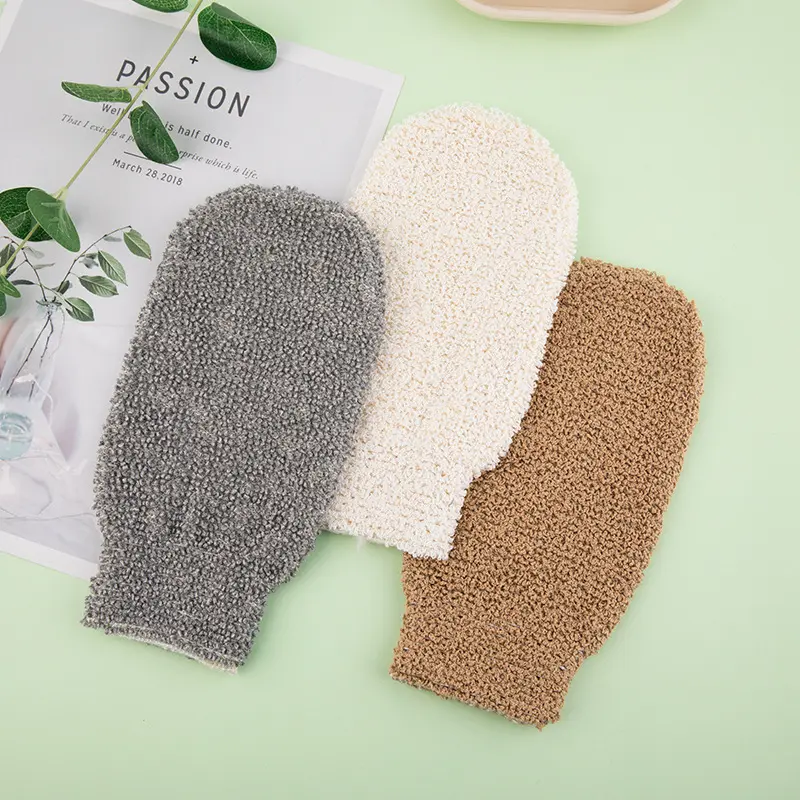Bamboo Fiber Wash Mitt Soap Pouch Lathering