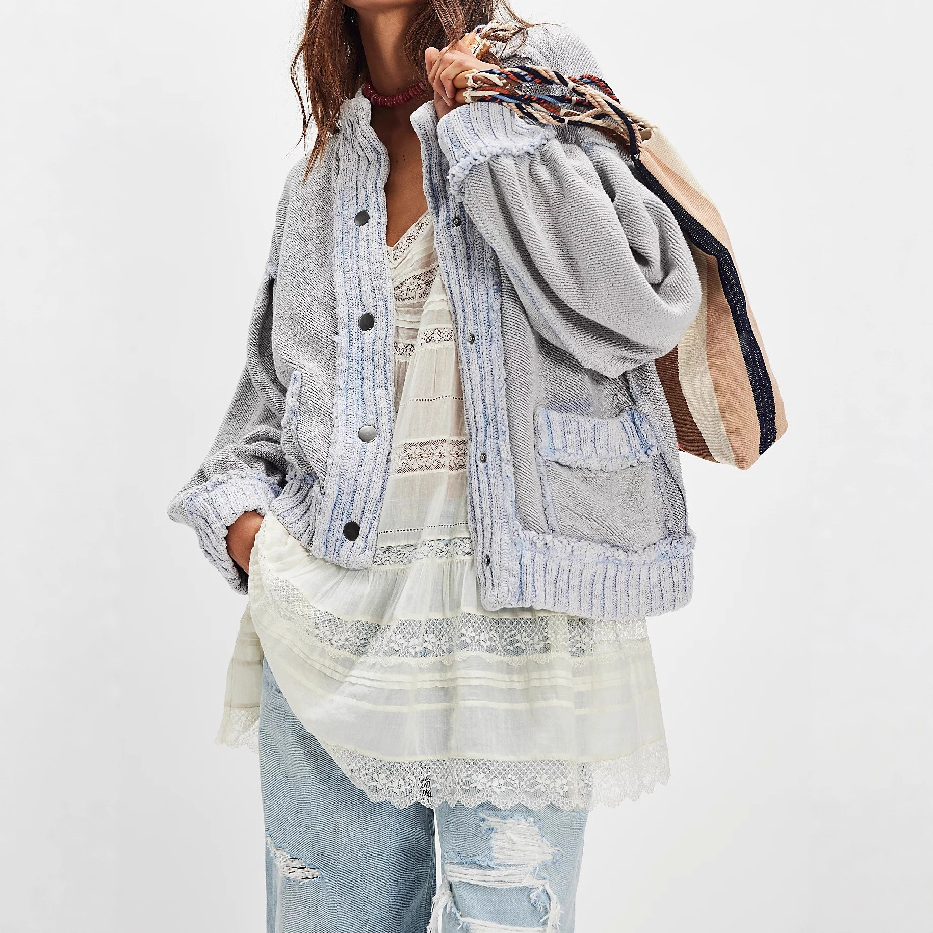 Loose-fit Knit Sweater Thin Cardigan Coat