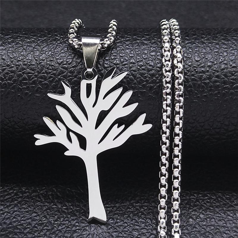 European And American Hollow Tree Of Life Stainless Steel Women's Necklace