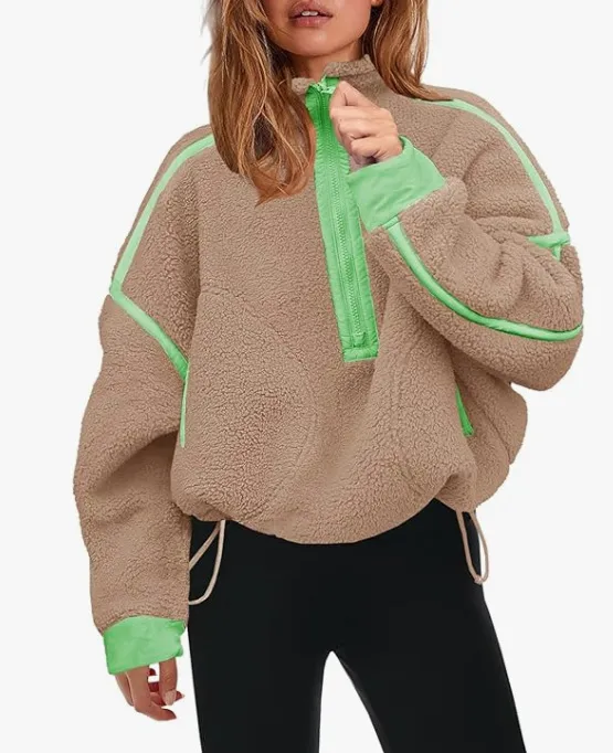 Autumn And Winter Warm Casual Jacket Plush B02021 13 Light Khaki - Shop at LoveMi