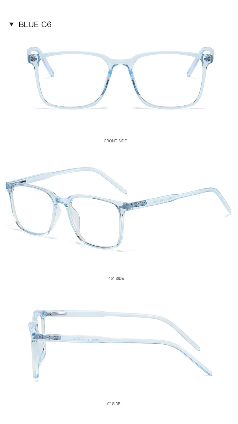 Title 17, TR90 Spring Leg Square Blue Light Blocking Glasses