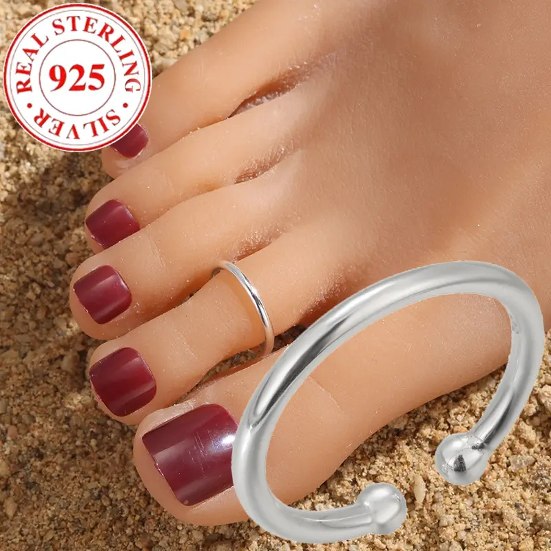 S925 Sterling Silver Simple Bracelet Women's Opening