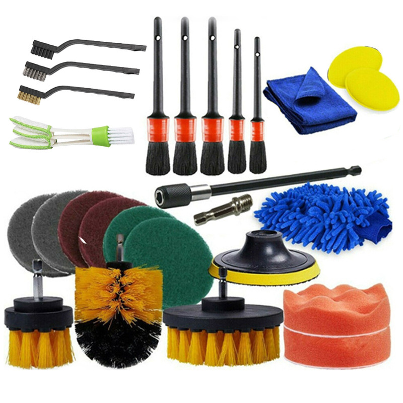 26 Pieces Of Electric Drill Brush Head Set For Car Cleaning Brushes
