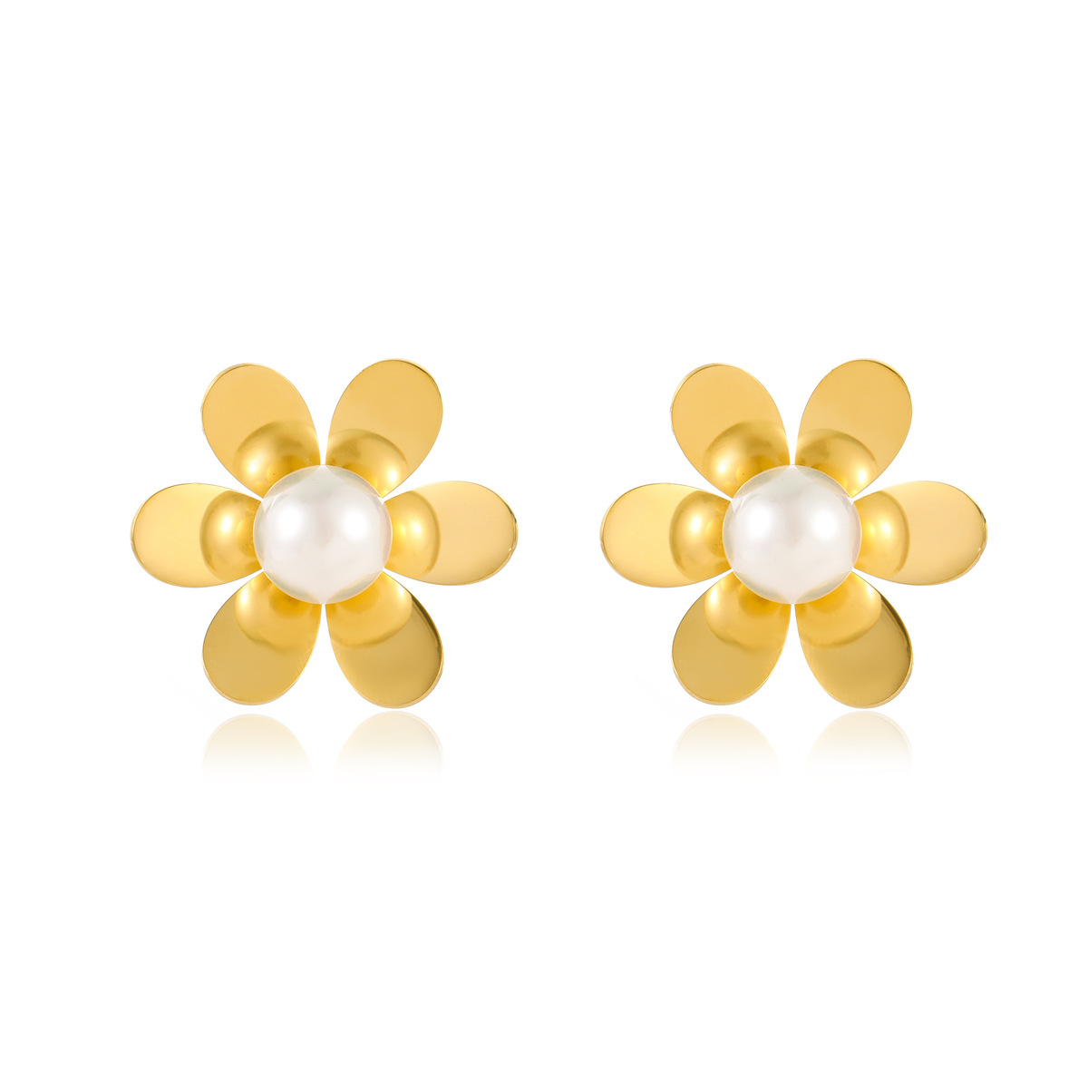Flower Pearl-studded Earrings Cold Wind Special-interest Design