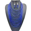 Wax Cord Multi-Layer Tassel Necklace Set view 1
