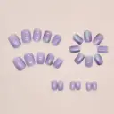 Dazzling Aurora Fake Nails Blooming Manicure Short 24 Pieces view 2