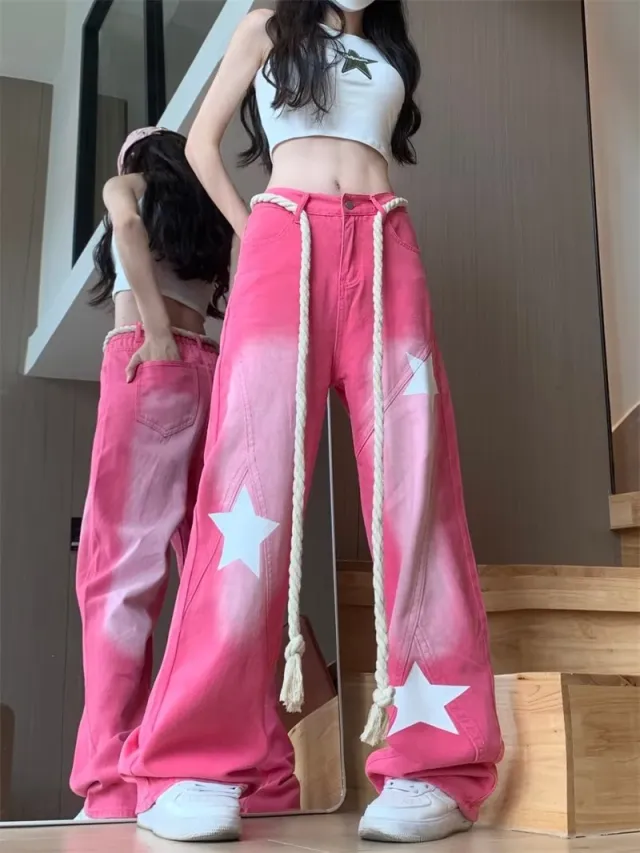 Jeans For Women Autumn Sweet Cool Pink - Shop at LoveMi