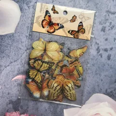 Cute Butterfly Sticker Package Yingge Disc Dance Series Pet Transparent - Orange Butterfly Glass - View 1