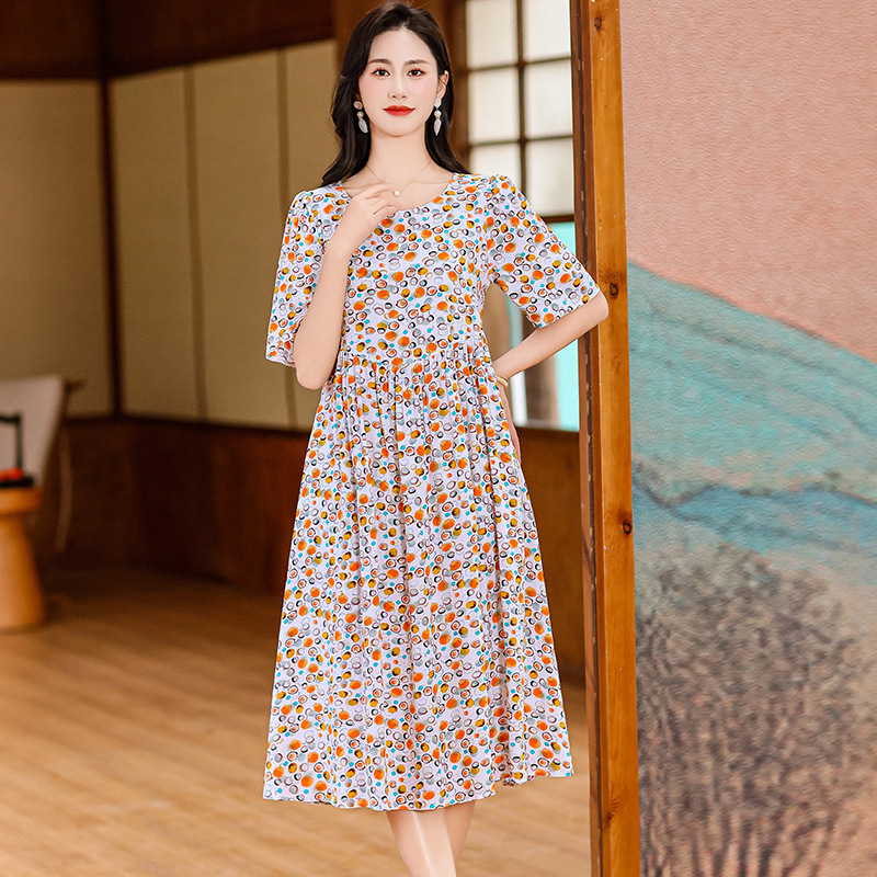 Cotton Silk Fashion Floral Loose Plus Size Outer Wear Dress No 7 - Shop at LoveMi