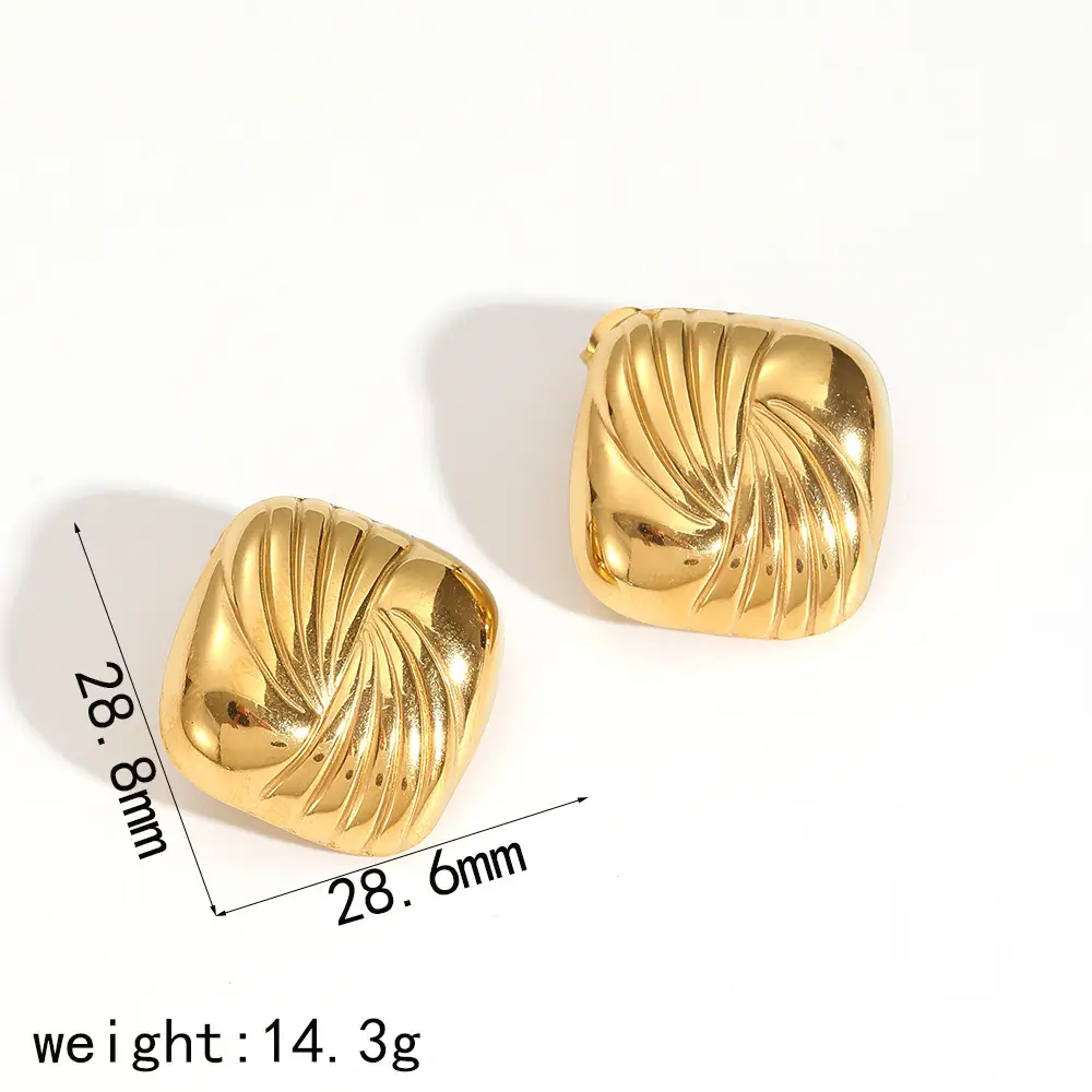 Geometric Vortex Titanium Steel Ear Studs Women's Fashion Temperament