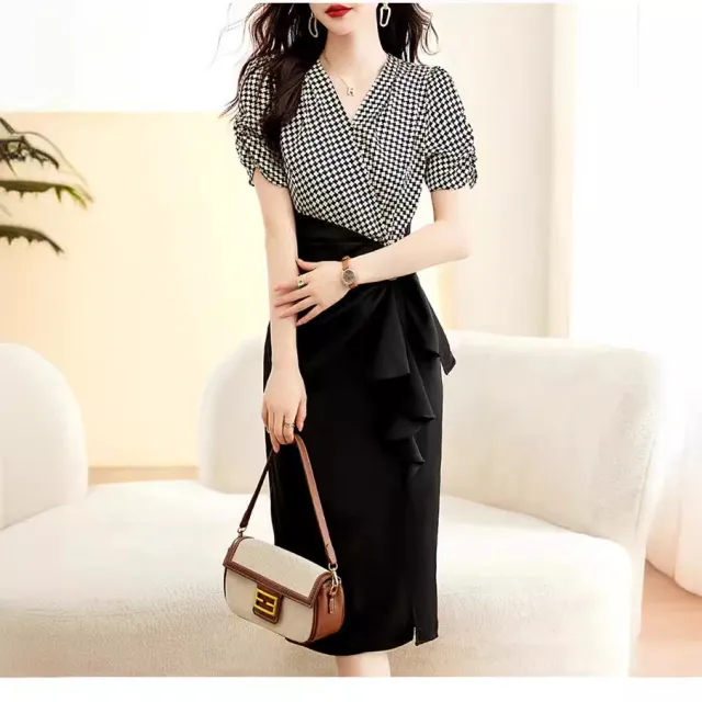 Elegant Slightly Mature Wind Go Getter Girl Style Office Lady Sheath Skirt Female Plaid - Shop at LoveMi