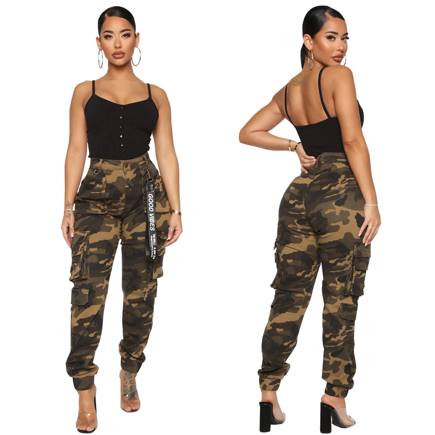 Fashion Slim Fit Camouflage Comfortable Leisure Tappered Stretch Overalls Camouflage - Shop at LoveMi