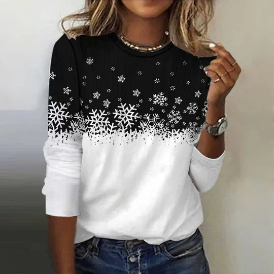 New Round Neck T shirt With Long Sleeves Hoodie White Line - Shop at LoveMi