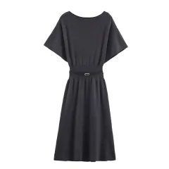 European And American Style Fashion Belted Knit Midi Dress - Picture Color-Xs - View 1