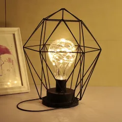 Wrought Iron Geometric Table Lamp Home Decoration - Warm White - View 1
