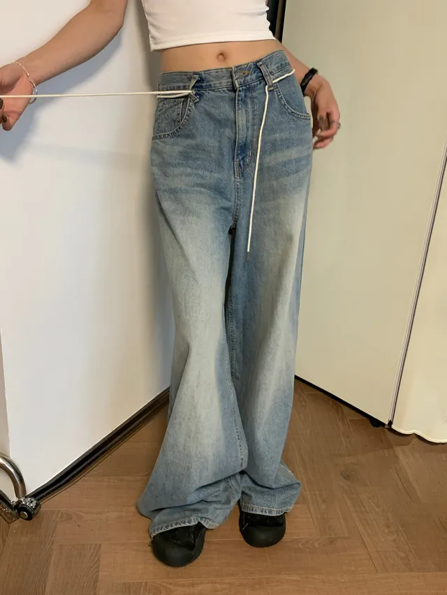 Drawstring Leisure Baggy Pants Children Blue - Shop at LoveMi