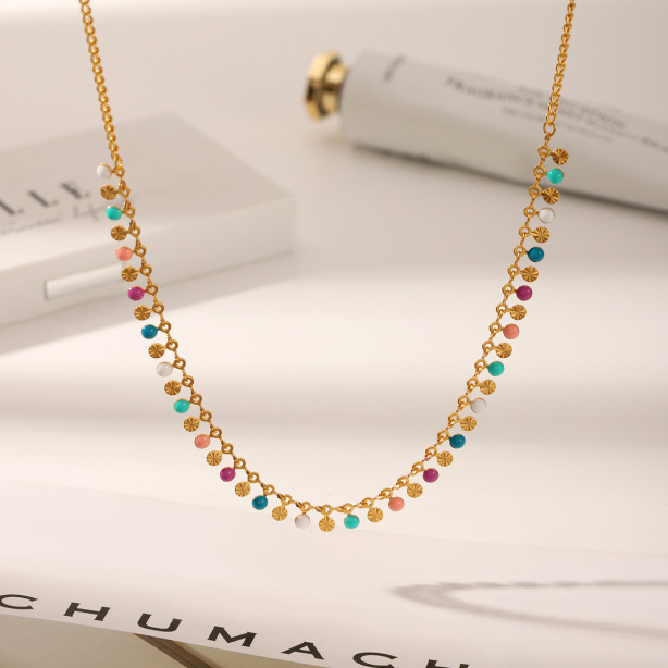 Colorful Oil Stainless Steel Necklace