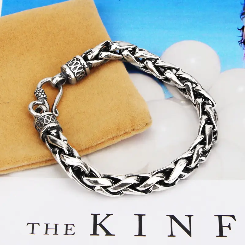 S925 Sterling Silver Retro Domineering Handcraft Bracelet