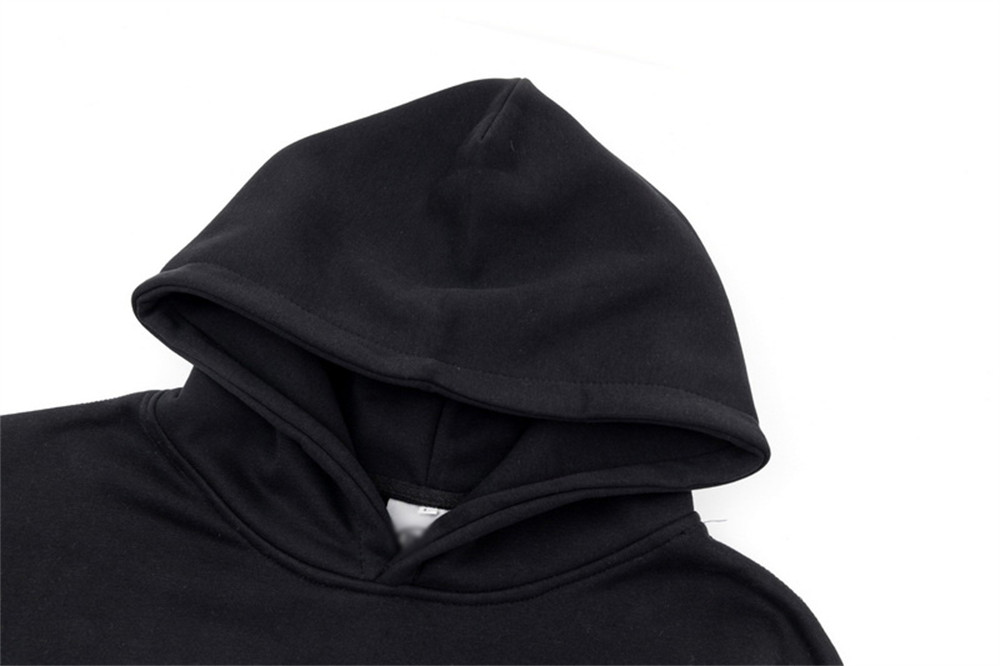 Two-hand Handle Letter Printing Velvet Padded Hooded Sweatshirt