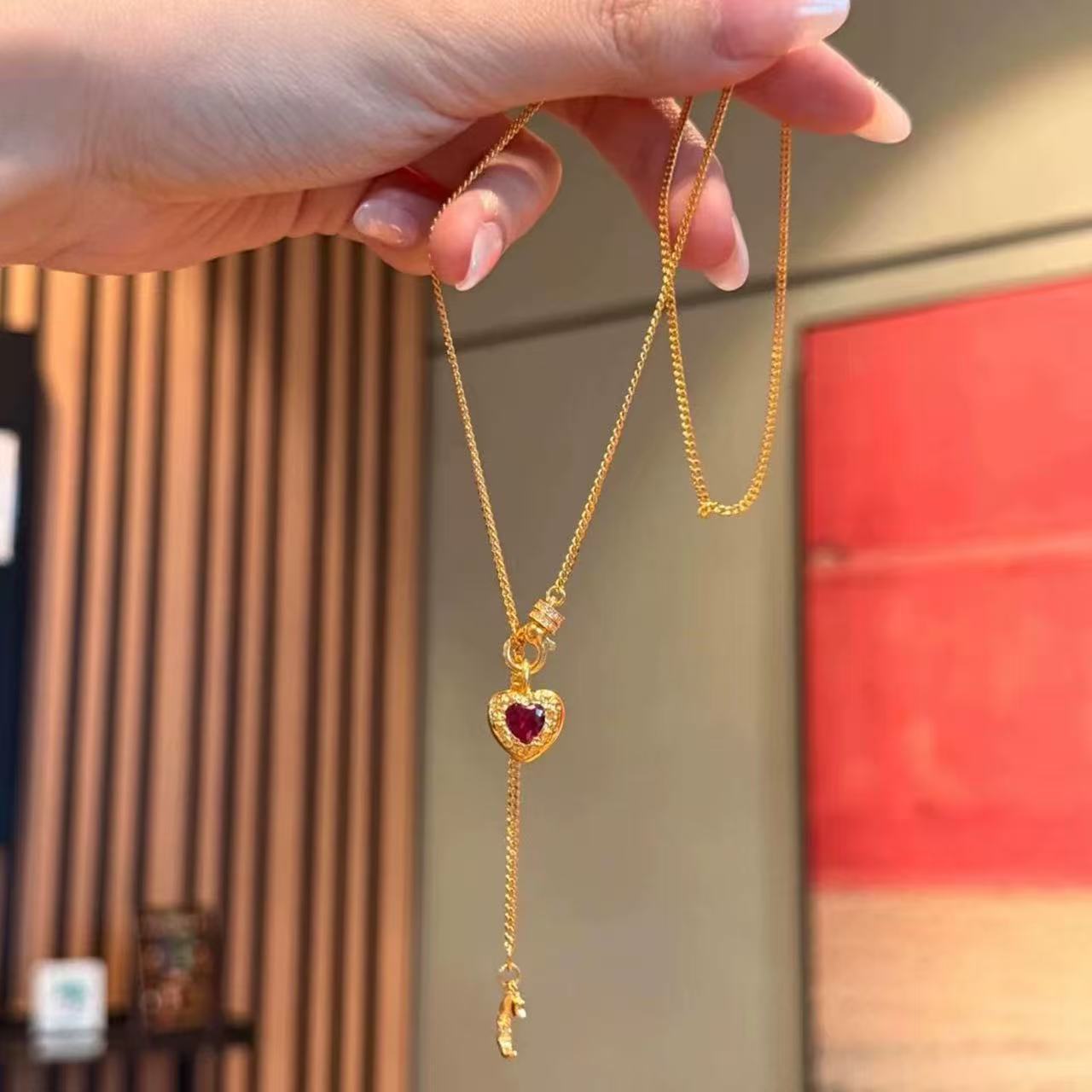 Vintage Gold Star Crescent Moon Tassel Necklace for Women 2