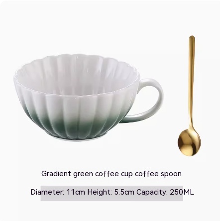 Green Coffee Cup And Spoon