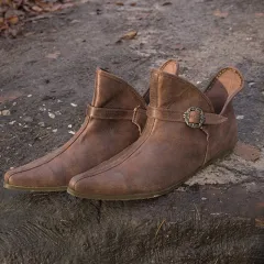 Women's Fashion Belt Buckle Ankle Boots - Brown - View 1