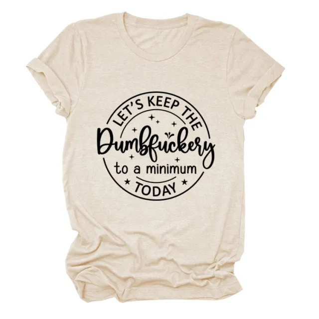 T shirt Loose And Simple Short Sleeve Sand Black Font - Shop at LoveMi