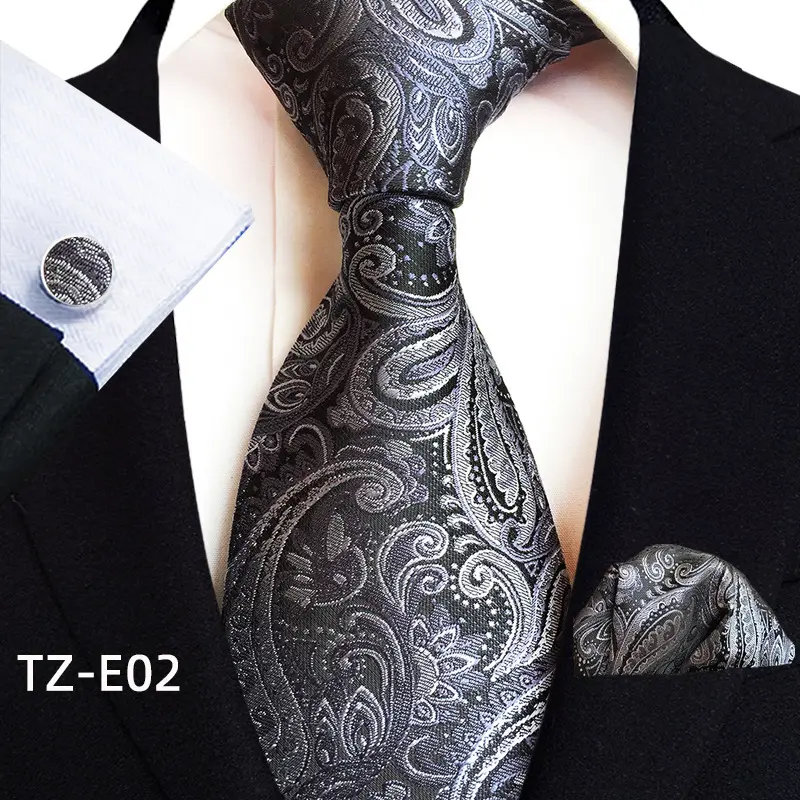 Paisley Tie Square Scarf Pocket Cufflinks Three-piece