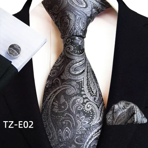 Paisley Tie Square Scarf Pocket Cufflinks Three-piece Set