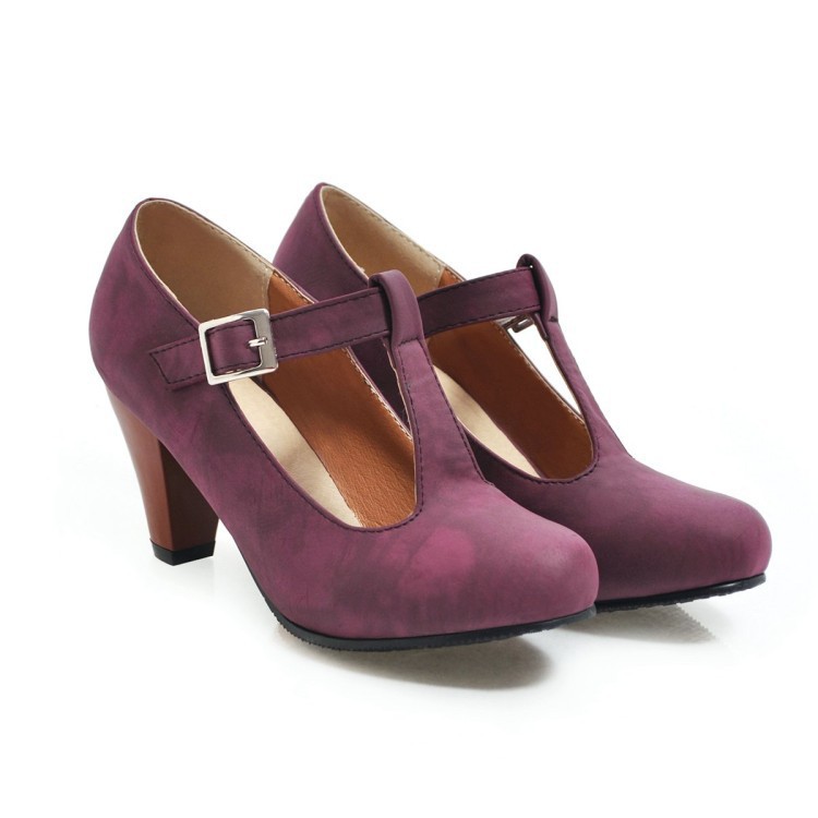 Women's Shoes Spring And Autumn Buckle T-strap