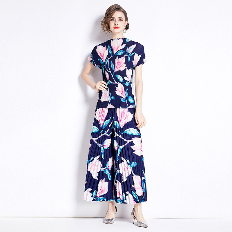 Drooping Wide-leg Pants Pleated Temperament Twinset