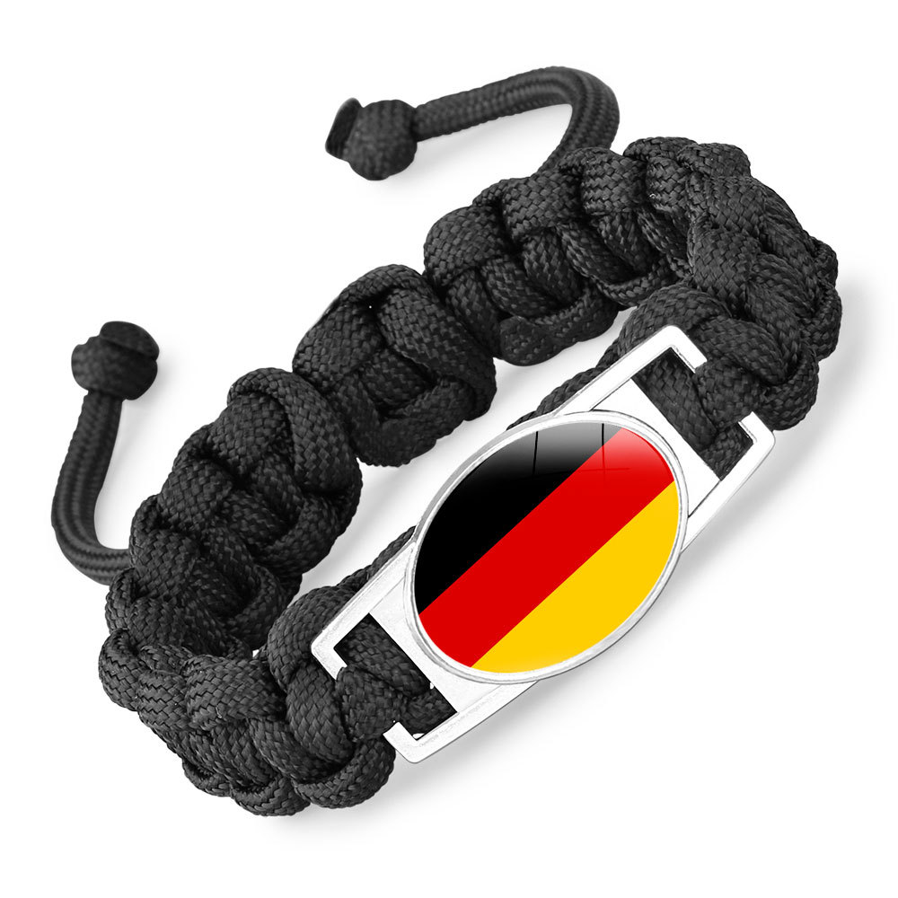Flag-pattern Woven Adjustable Paracord Bracelet