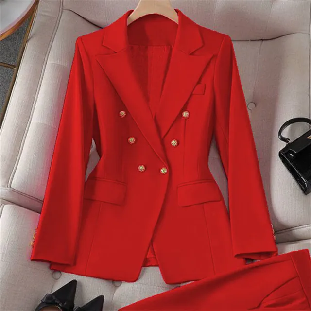 Retro Coat Slim Fit Casual Suit Top Red Suit - Shop at LoveMi