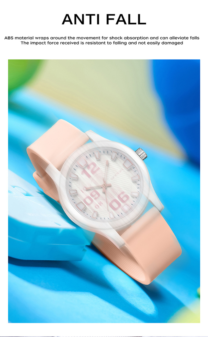 Sanda 3252 Waterproof Silicone Strap Quartz Watch For Teenagers Boys and Girls