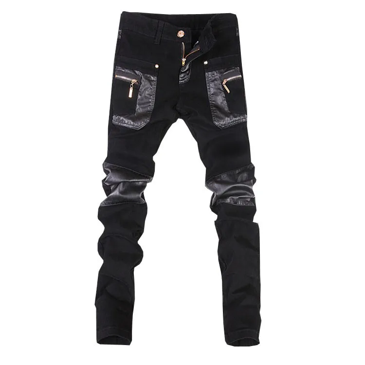 Title 3, Mens leather pants tide locomotive popular foo...