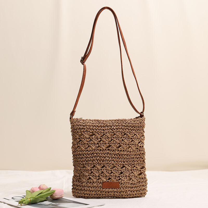 Fashionable Vertical Woven Shoulder Bag