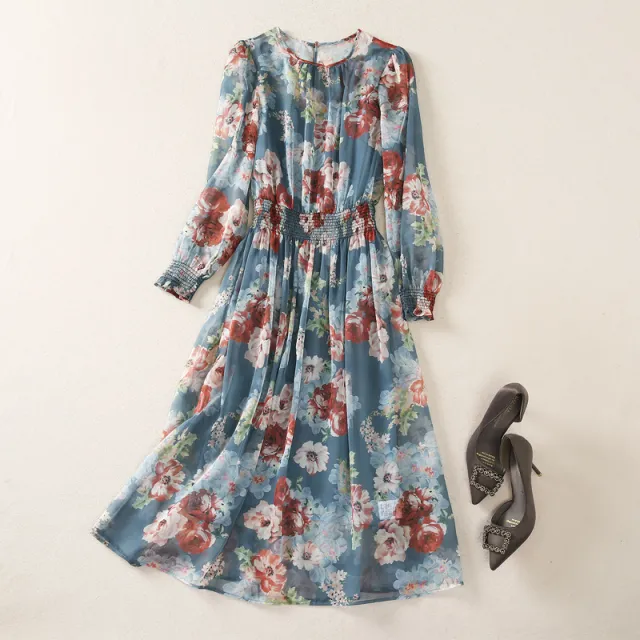 New Women's Clothing Round neck Long sleeved Dress With Suspenders - Shop at LoveMi