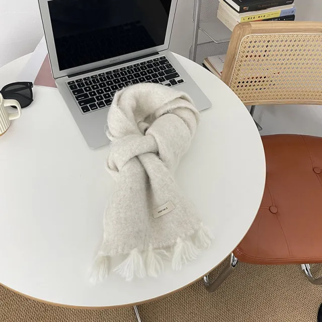 Women's Autumn And Winter Warm Wool Scarf Beige - Shop at LoveMi