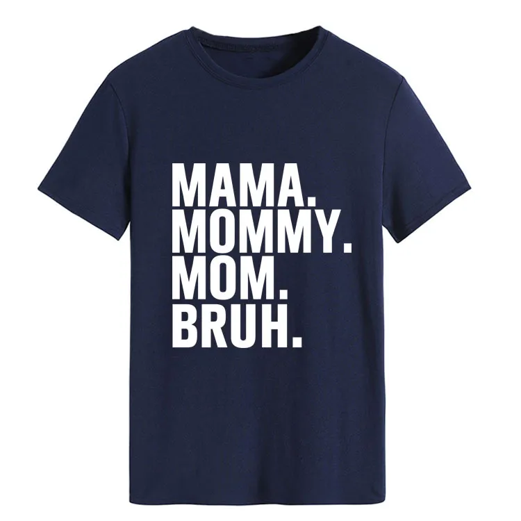 Letter Fashion Round Neck Women's Short Sleeve T-shirt Cross-border Foreign Trade - Dark Blue White Font