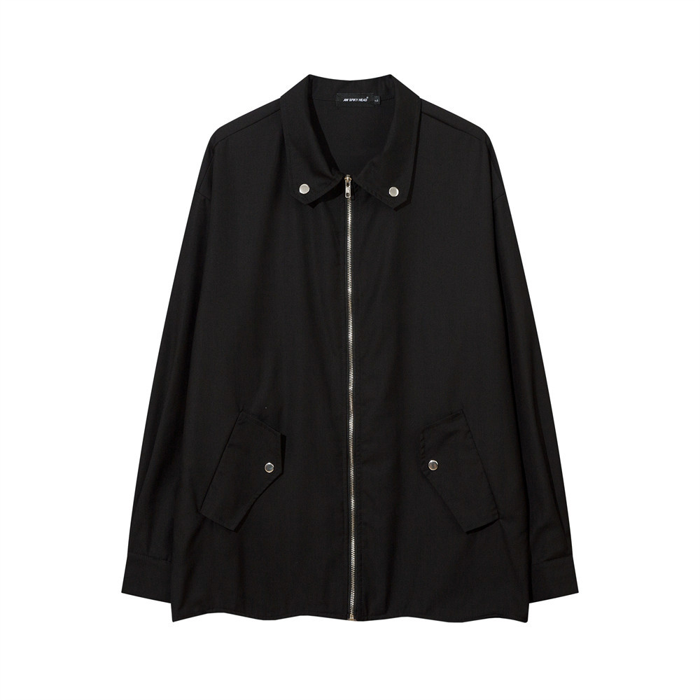 Spring And Autumn Lapel Zipper Shirt Coat