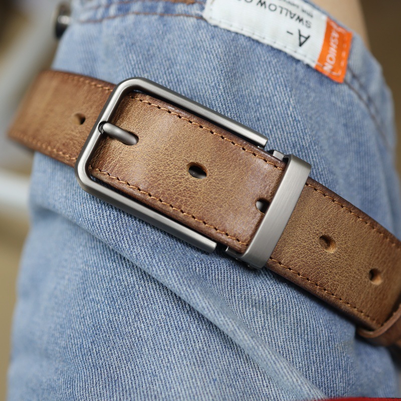 Men's Vintage Genuine Leather Belt With Pin Buckle 25 d5605c42 5137 4c4e b9be 7021bec3affb