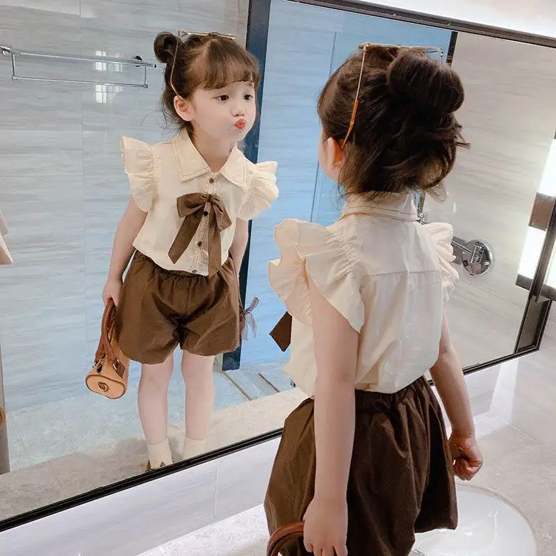 Summer Flying Sleeve Shirt Bud-shaped Pants Western Style Two-piece Suit