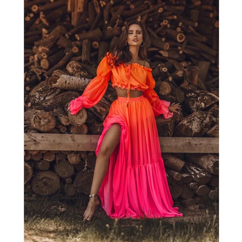 Womens Sexy Sheer Top And Skirt Set