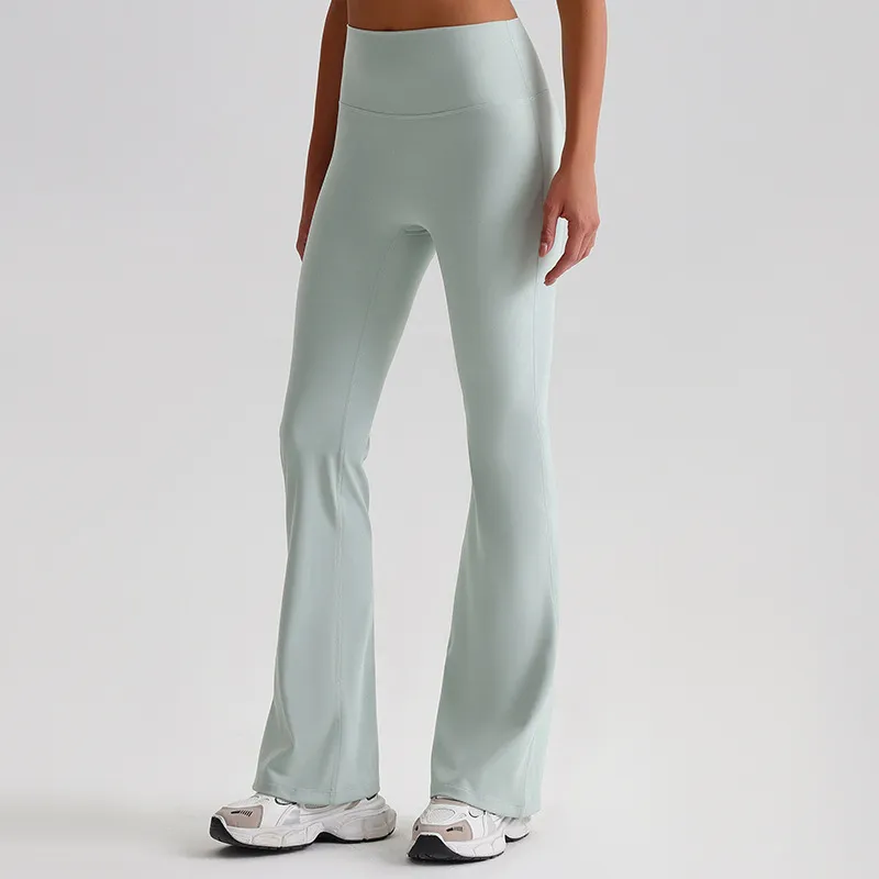 Wide-leg Bell-bottoms Tight Nude Feel Hip Raise Yoga Pants - 2189 Bright Water Duck