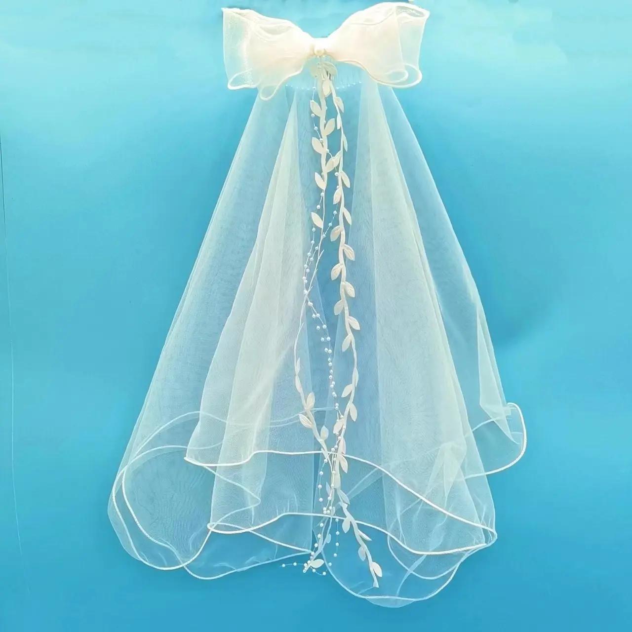 Curled-edge Veil Hair Accessory Princess Butterfly Wedding