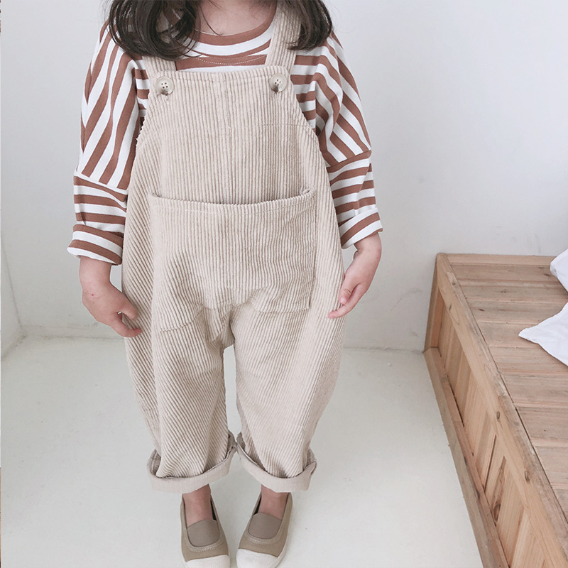 Title 12, Girls Korean Childrens Clothing Corduroy Strap...