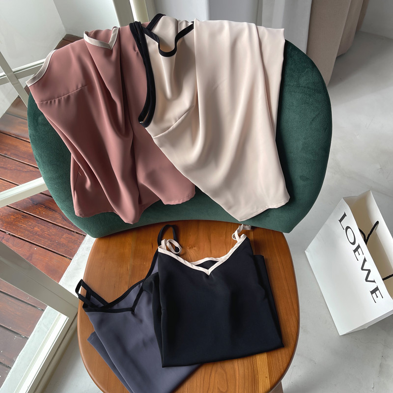 French Style Women's Summer Padded Strap Vest Shorts Pajamas