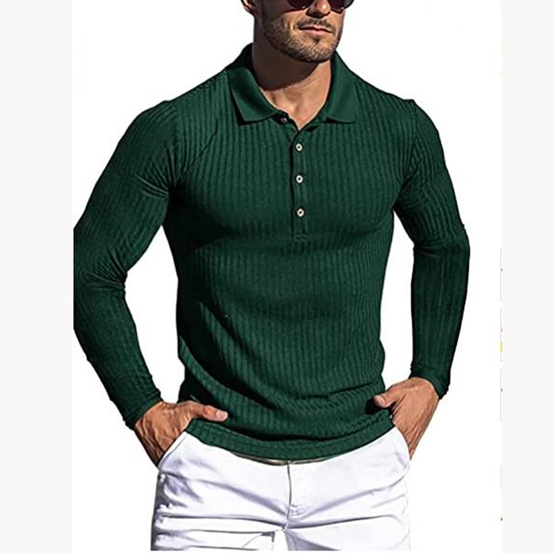 Title 6, Polo de Sport pour Homme, Manches Longues Rayée...